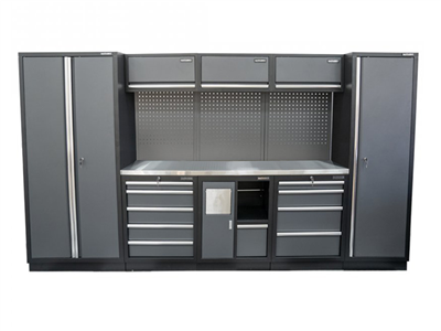 AKČNÍ SET Sestava 8 ks dílenského nábytku SET-CA01072 s nerezovou pracovní deskou MB-TGW80S