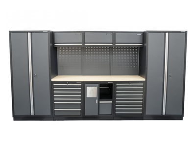 AKČNÍ SET Sestava 8 ks dílenského nábytku SET-CA01079 s dřevěnou pracovní deskou MB-TGW80
