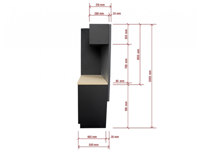 AKČNÍ SET Sestava 8 ks dílenského nábytku SET-CA01079 s dřevěnou pracovní deskou MB-TGW80