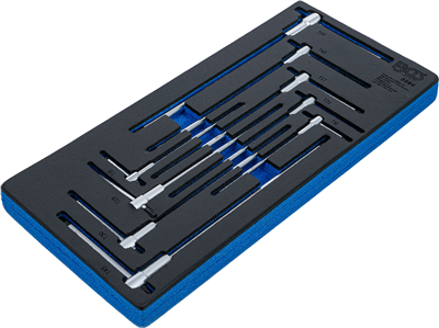 BGS 6090, Vložka do dílenského vozíku 1/3: sada šroubováků s kluznou rukojetí tvaru T | T-profil (pro Torx) | T10 - T50 | 9dílná