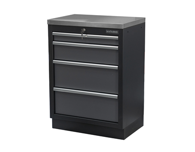 Matabro SET-CA01059, Dílenská skříňka s nerezovou pracovní deskou | 4 šuplíky | 680x465x950 mm