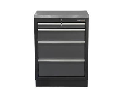 Matabro SET-CA01059, Dílenská skříňka s nerezovou pracovní deskou | 4 šuplíky | 680x465x950 mm