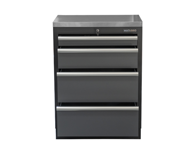 Matabro SET-CA01059, Dílenská skříňka s nerezovou pracovní deskou | 4 šuplíky | 680x465x950 mm