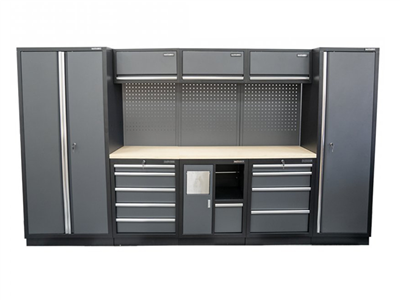 AKČNÍ SET Sestava 8 ks dílenského nábytku SET-CA01071 s dřevěnou pracovní deskou MB-TGW80