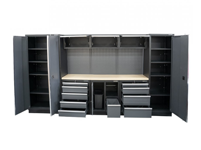 AKČNÍ SET Sestava 8 ks dílenského nábytku SET-CA01071 s dřevěnou pracovní deskou MB-TGW80