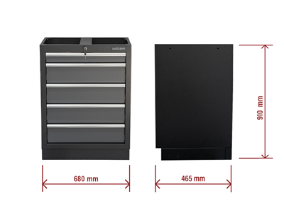 Matabro MB-TGC1305N, Dílenská skříňka | 5 šuplíků | 680 x 458 x 910 mm
