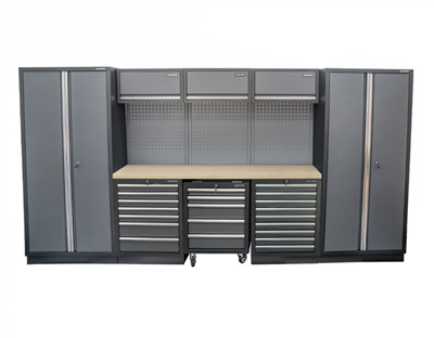 AKČNÍ SET Sestava 8 ks dílenského nábytku SET-CA01078 s dřevěnou pracovní deskou MB-TGW80