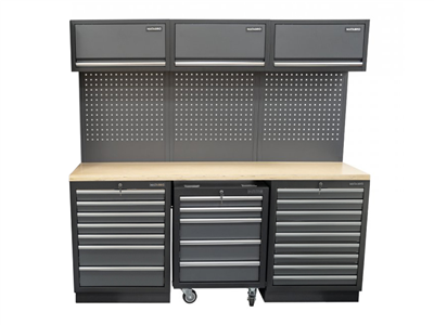 AKČNÍ SET Sestava 6 ks dílenského nábytku SET-CA01081 s dřevěnou pracovní deskou MB-TGW80