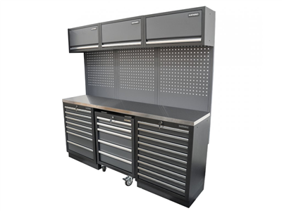 AKČNÍ SET Sestava 6 ks dílenského nábytku SET-CA01082 s nerezovou pracovní deskou MB-TGW80S