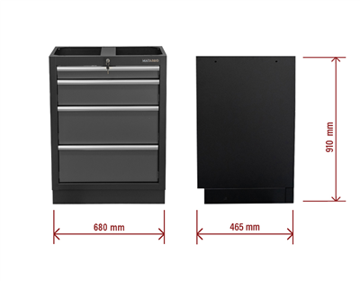 Matabro MB-TGC1304N, Dílenská skříňka | 4 šuplíky | 680 x 458 x 910 mm