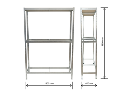 Matabro MB-SH06, Policový regál na pneu | 3 police | 1200 x 400 x 1800 mm