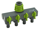 Garvia 20061 Rozdělovač hadicový pro 4 rychlospojky s uzávěrem
