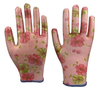 Rukavice zahradní vel. 8 NITRILE flowers pink