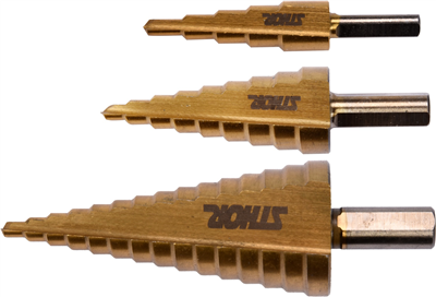 Sada stupňovitých vrtáků 3ks 4-32 mm