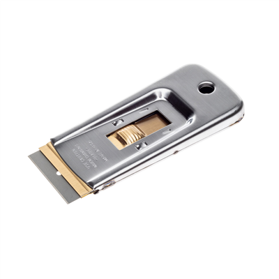 Škrabka kovová s žiletkou na odstraňování etiket Koch