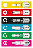 HAZET 2223N-T20/3 - Bit 1/4 palce (6,3 mm) šestihran | Vnitřní profil TORX T20, 3 díly