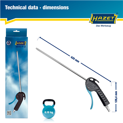 Ofukovací pistole | Délka 420 mm, trubka ? 8 mm, hmotnost 0,19 kg