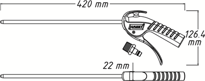 Ofukovací pistole | Délka 420 mm, trubka ? 8 mm, hmotnost 0,19 kg