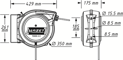 Navíječ kabelů | 20 m vedení, IP20, 230 V AC, 9.2 kg