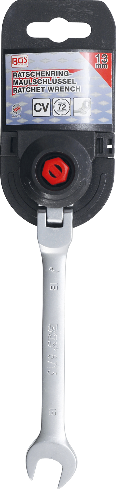 BGS 6713, Ráčnový očkoplochý klíč kloubový 13 mm